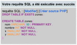 Création de la table